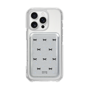 MAGSAFE LEATHER POCKET - SILVER/BLACK RIBBON/BLUE/SILVER (MAGSAFE LEATHER POCKET)