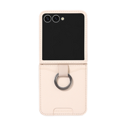RING GRIP POCKET CASE - SAFFIANO/IVORY (RING GRIP POCKET CASE) (Galaxy Z Flip7)