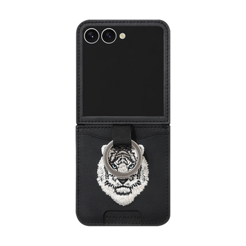 RING GRIP EMBROIDERY POCKET CASE - WHITE TIGER/BLACK (RING GRIP POCKET CASE)