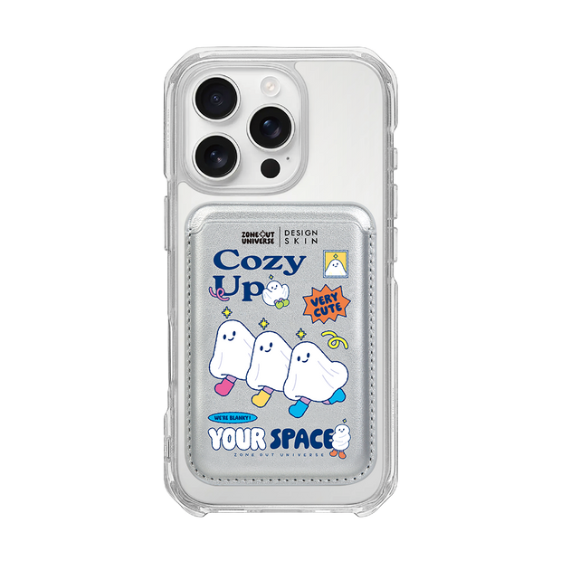 MUNG GIRL - COZY UP BLANKY / SILVER/SILVER (MAGSAFE LEATHER POCKET)