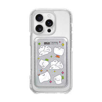 MUNG GIRL - PATTERN BLANKY / SILVER/SILVER (MAGSAFE LEATHER POCKET)