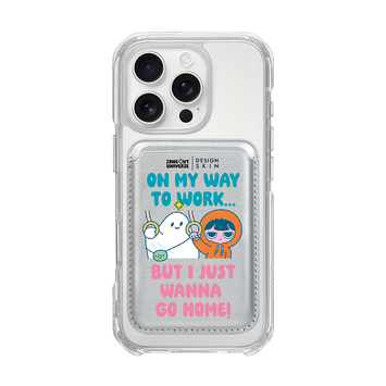 MUNG GIRL - GO TO WORK MUNG GIRL AND BLANKY / SILVER/SILVER (MAGSAFE LEATHER POCKET)