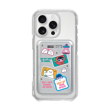 MUNG GIRL - STICKER MUNG GIRL AND BLANKY / SILVER/SILVER (MAGSAFE LEATHER POCKET)