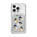 MUNG GIRL - PATTERN MUNG GIRL AND BLANKY / SILVER/SILVER (MAGSAFE LEATHER POCKET)