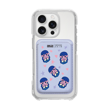 MUNG GIRL - PATTERN MUNG GIRL / LAVENDER/LAVENDER (MAGSAFE LEATHER POCKET)