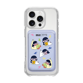 MUNG GIRL - PATTERN MUNG GIRL AND BLANKY / LAVENDER/LAVENDER (MAGSAFE LEATHER POCKET)