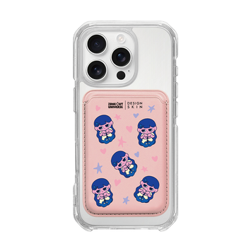 MUNG GIRL - PATTERN MUNG GIRL / PINK/PINK (MAGSAFE LEATHER POCKET)