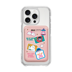 MUNG GIRL - STICKER MUNG GIRL AND BLANKY / PINK/PINK (MAGSAFE LEATHER POCKET)