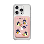 MUNG GIRL - PATTERN MUNG GIRL AND BLANKY / PINK/PINK (MAGSAFE LEATHER POCKET)