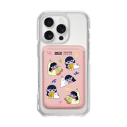 MUNG GIRL - PATTERN MUNG GIRL AND BLANKY / PINK/PINK (MAGSAFE LEATHER POCKET)