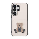 EMBROIDERY CARD POCKET PHONE CASE(CLASSIC)-IVORY/BEAR/IVORY (EMBROIDERY CASE)