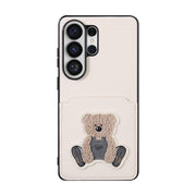 EMBROIDERY CARD POCKET PHONE CASE(CLASSIC)-IVORY/BEAR/IVORY (EMBROIDERY CASE)