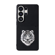 EMBROIDERY CARD POCKET PHONE CASE(BEAST)-WHITE TIGER/BLACK (EMBROIDERY CASE)