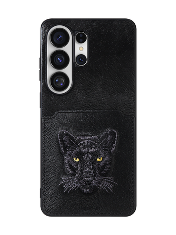 EMBROIDERY CARD POCKET PHONE CASE(BEAST)-BLACK PANTHER/BLACK (EMBROIDERY CASE)
